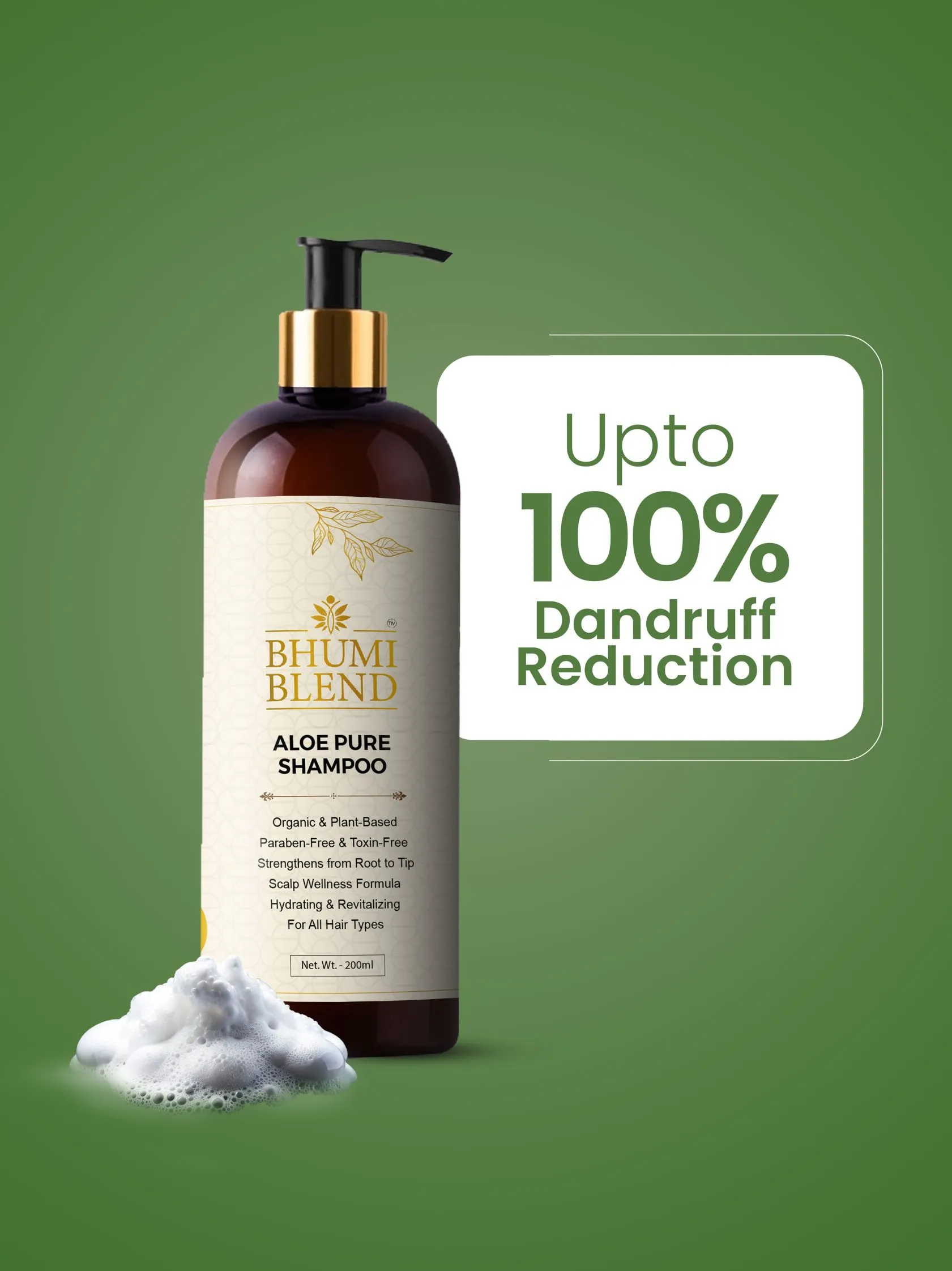Bhumi Blend Aloe Pure Shampoo anti-dandruff formula for scalp care