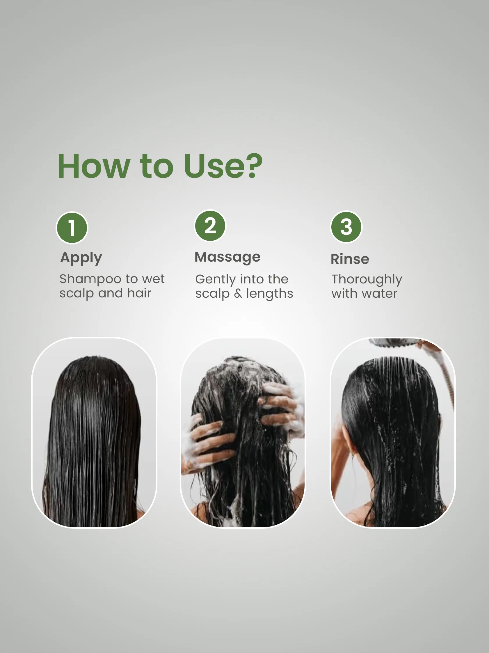 How to use Aloe Pure Shampoo apply massage and rinse steps guide