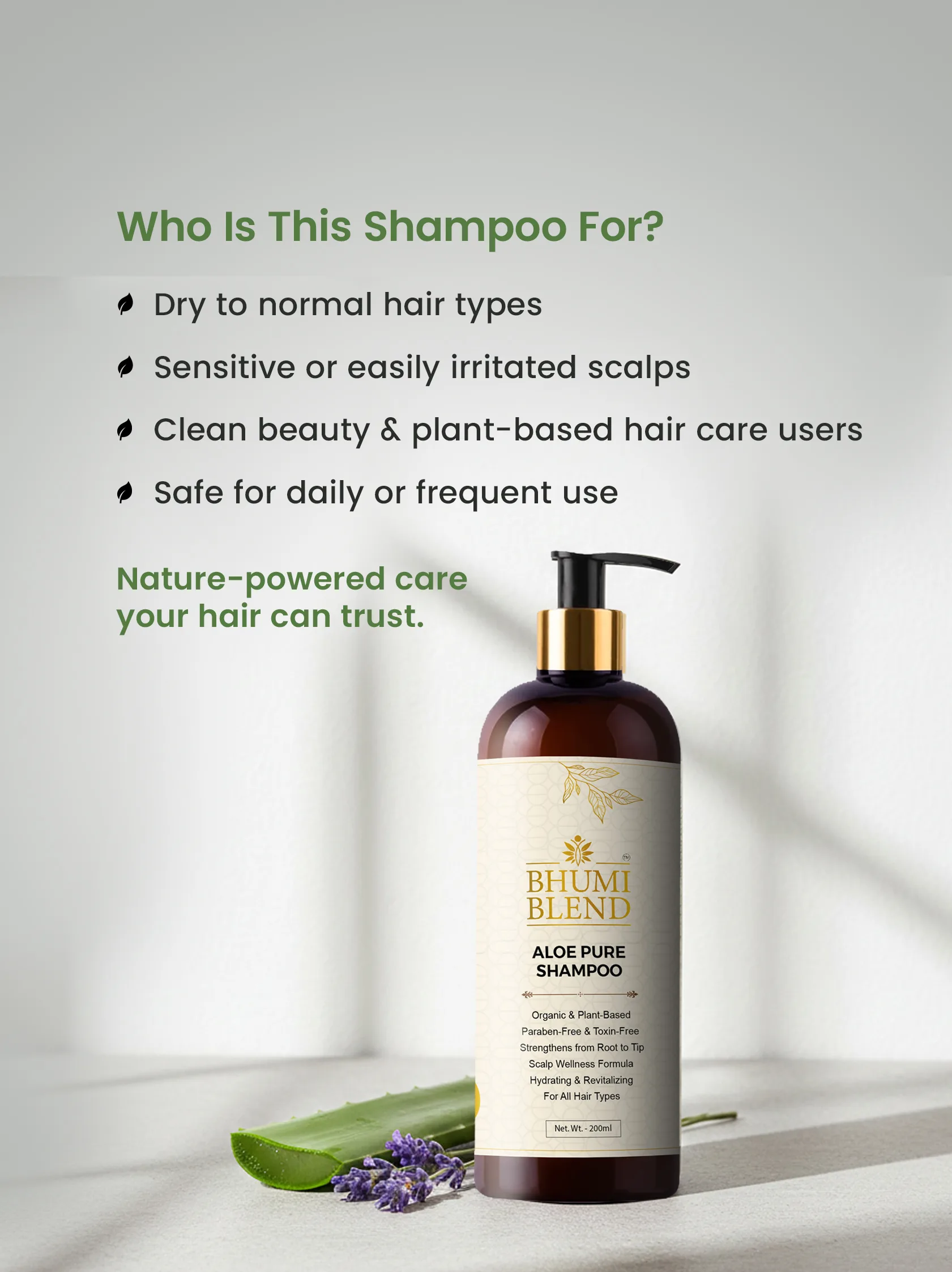Aloe Pure Shampoo for dry to normal hair and sensitive scalp