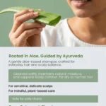 Woman holding fresh aloe vera leaf representing Aloe Pure Shampoo ingredients