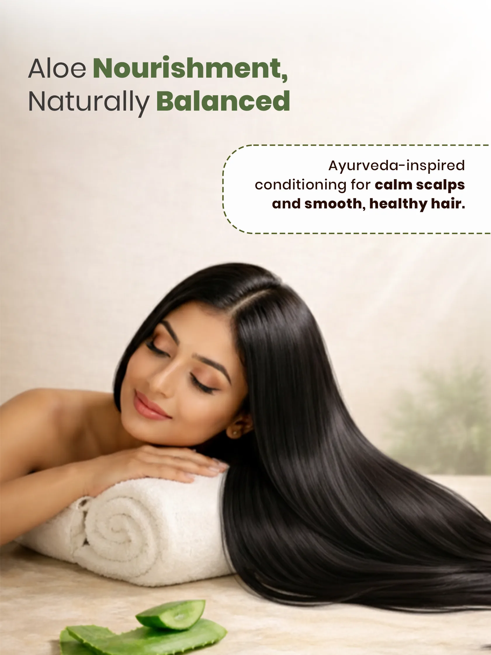 Before and after hair transformation showing hydrated, smooth hair with no weigh down using aloe conditioner