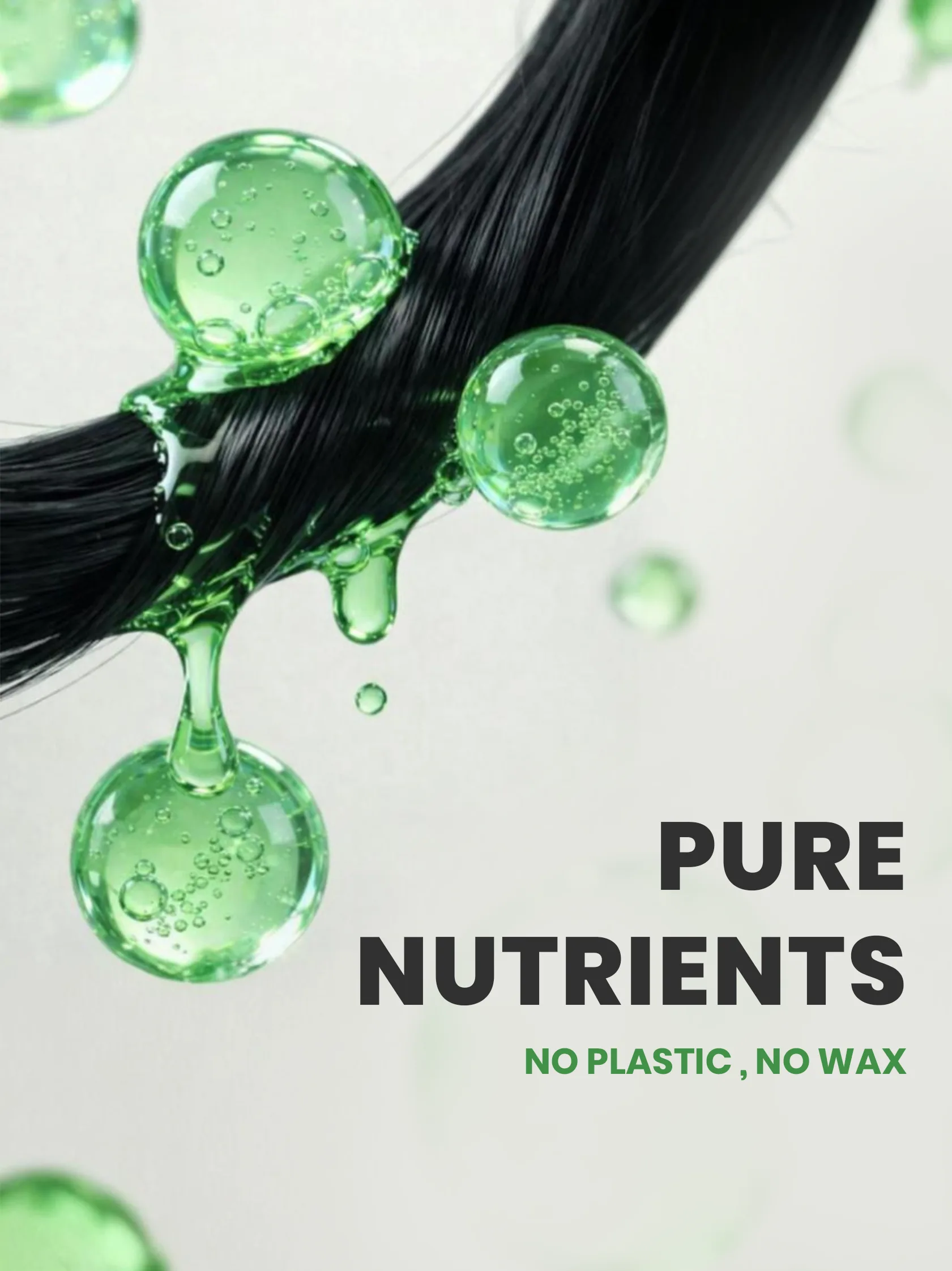 Aloe-infused nutrient droplets penetrating hair strands for deep hydration and nourishment