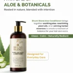 Glossy smooth hair with aloe nourishment promoting scalp balance and natural shine