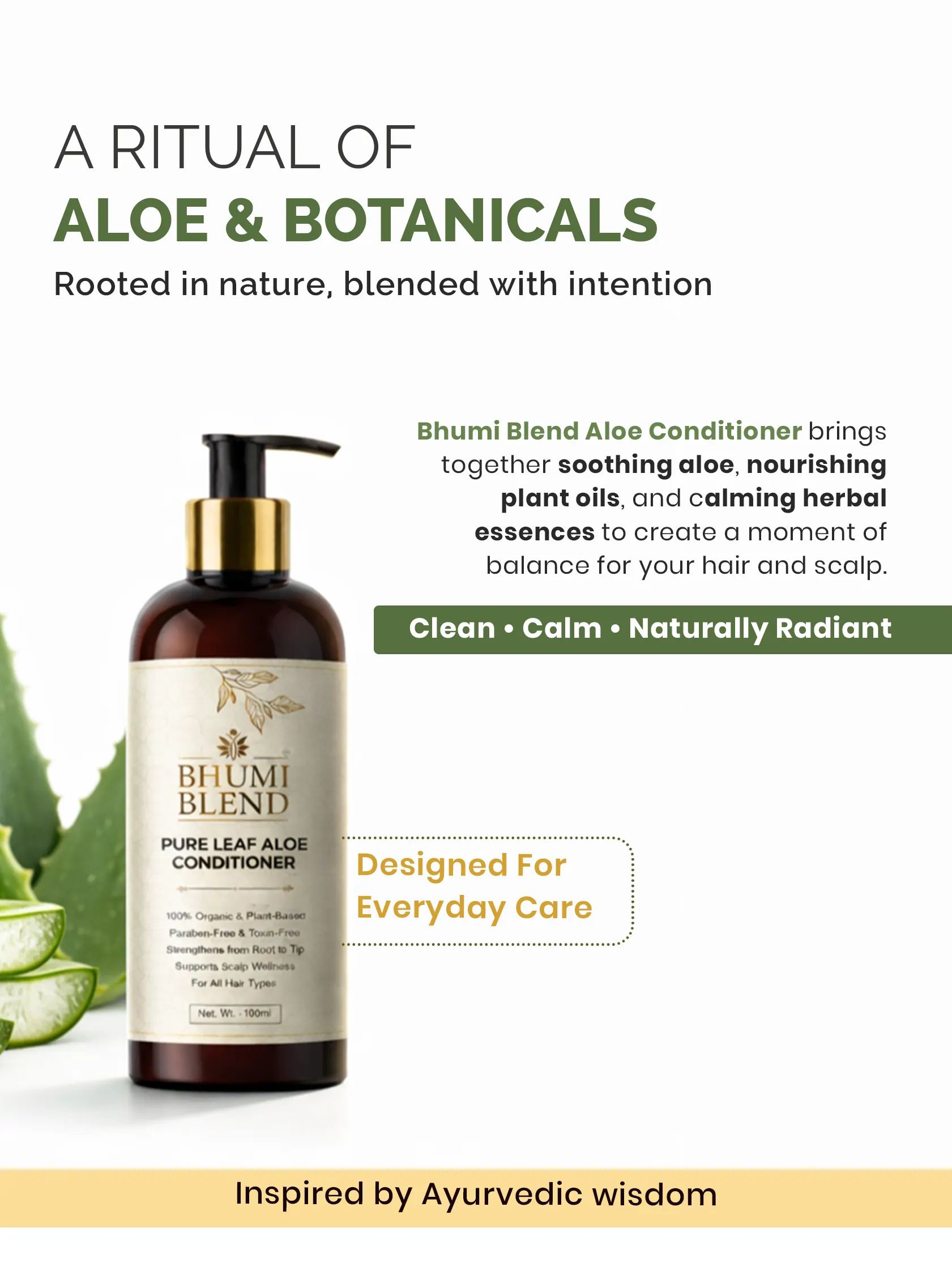 Glossy smooth hair with aloe nourishment promoting scalp balance and natural shine
